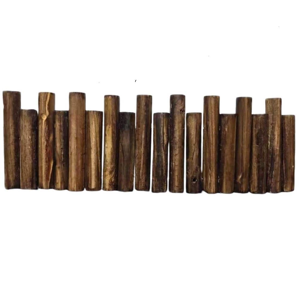 1.9 in. x 11.8 in. x 35.4 in. Deep Brown Wood Edging, Garden Fence, Natural