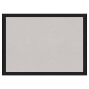 Grace Brushed Metallic Black Narrow Framed Grey Corkboard 30 in. x 22 in Bulletin Board Memo Board