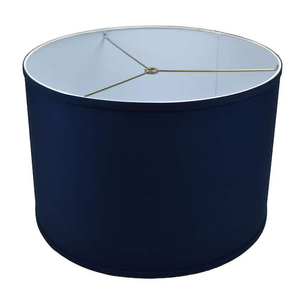 FenchelShades.com Fenchel Shades 18 in. Top Diameter x 18 in. Bottom Diameter x 12 in. Height Drum Lamp Shade - Linen Navy Blue