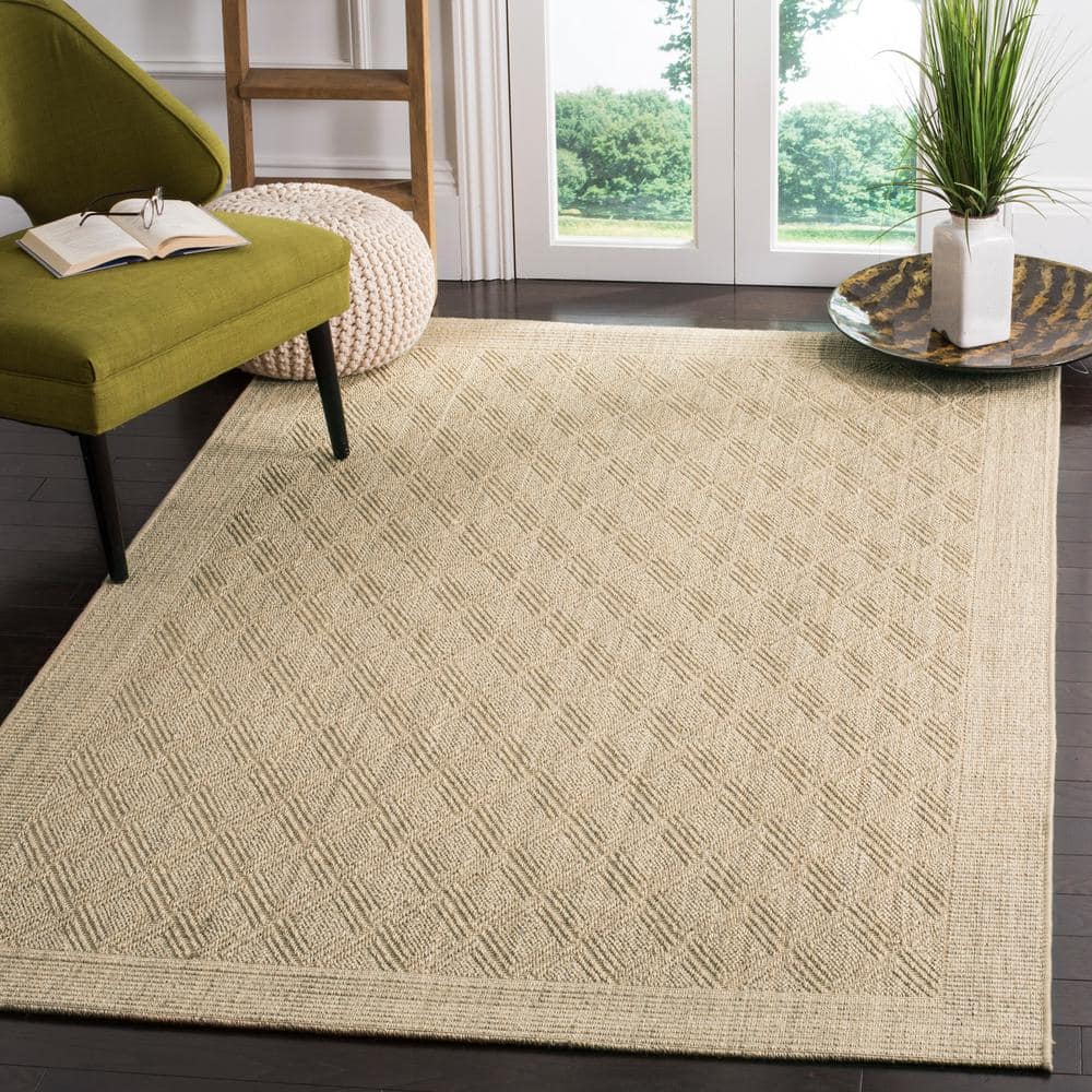 Sand Geometric Sisal 6' x 9' Hand-Knotted Area Rug
