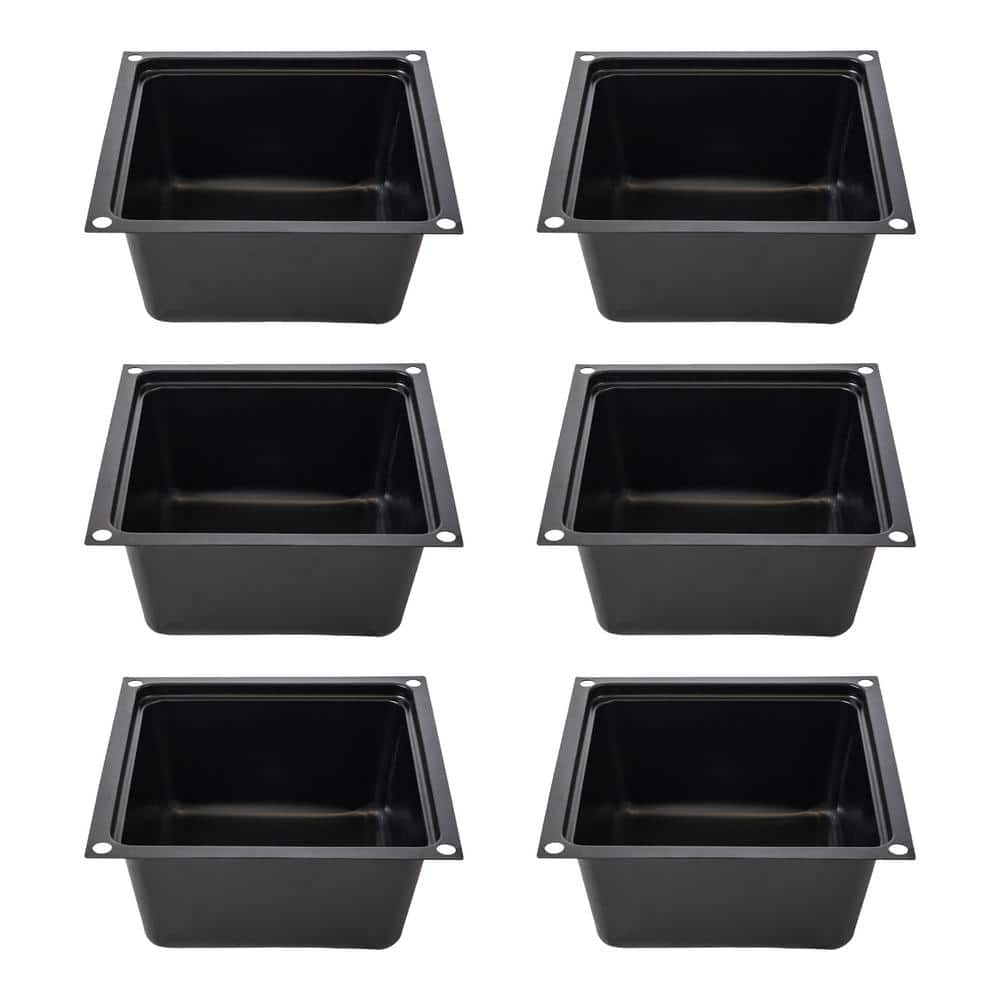 15 in. Black Plastic Multi-Purpose Utility Tub Box (6-Pack)