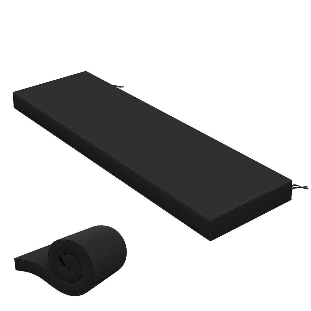 45 in. x 18 in. x 3.5 in. Rectangular Outdoor Porch Swing Bench Cushion Black price history on PriceWatchPro