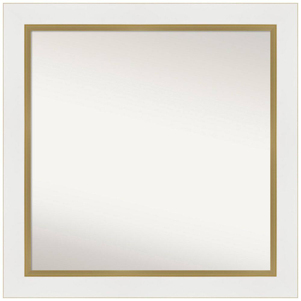 Eva White Gold 31.25 in. W x 31.25 in. H Non-Beveled Bathroom Wall Mirror in Gold, White price history on PriceWatchPro