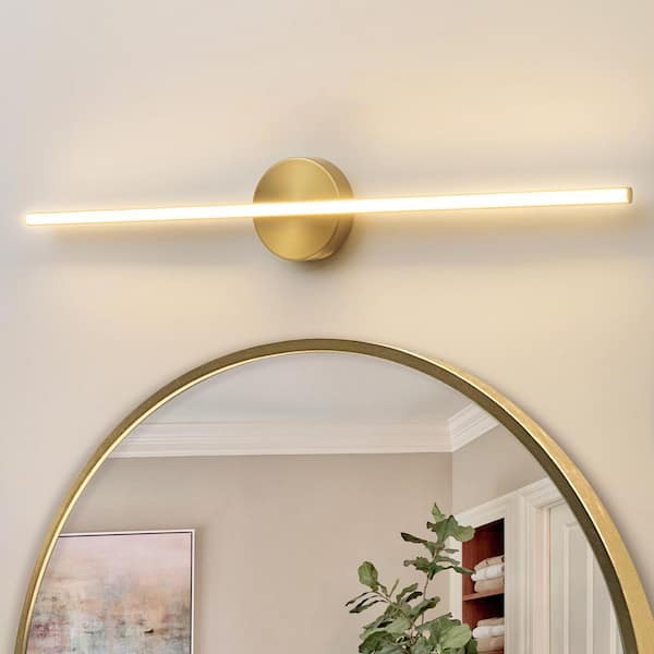 EDISLIVE Bourget 30.7 in 1-Light 18-Watt Gold Modern Integrated LED Vanity Light Bar for Bathroom