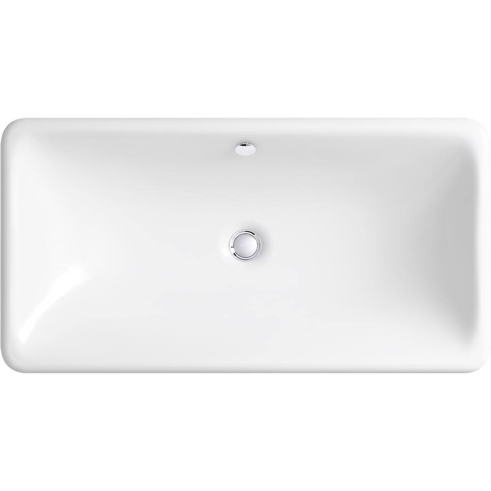 White Cast Iron 30" x 15" Undermount Bathroom Sink