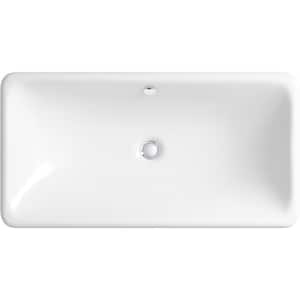 Iron Plains 30 in. Drop-In/Under-Mount Cast Iron Bathroom Sink in White