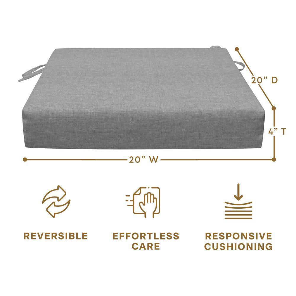 Striped Beige and Gray Outdoor Dining Seat Cushions (2-Pack)