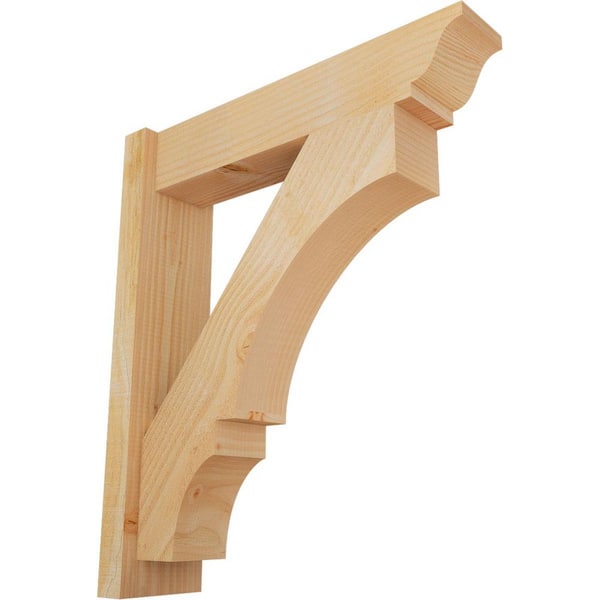 Ekena Millwork 6 in. x 28 in. x 24 in. Douglas Fir Balboa Traditional Rough Sawn Outlooker