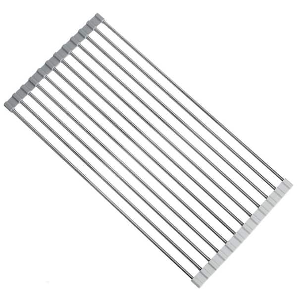 GRAND FUSION HOUSEWARES INC 20 in. X 9 in. Sink Dish Drying Rack in Stainless Steel
