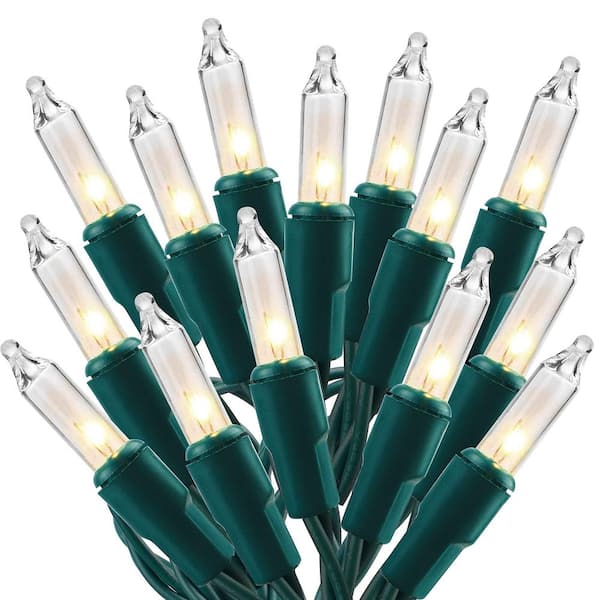 Clear Warm White 29 ft. 150 Count Christmas String Lights with Green Wire for Indoor Outdoor Holiday Decor (1-Pack)