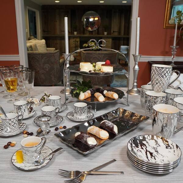 Certified International Matrix Silver Canape Plate (Set of 6