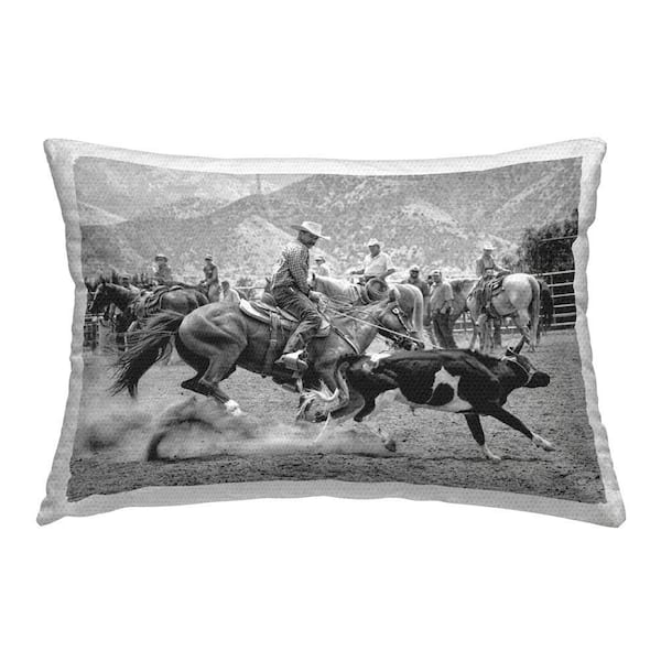 Stupell Industries Rounding Rodeo Cattle Outdoor Printed Throw Pillow by Jerry Cowart