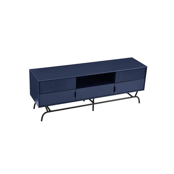 Furniture of America Yaztra Blue TV Stand Fits TV's up to 65 in 