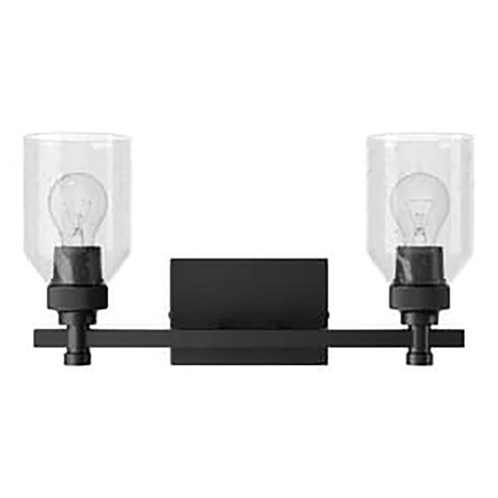 SIGNATURE HARDWARE Stolo 16 in. 2Light Matte Black Vanity Light