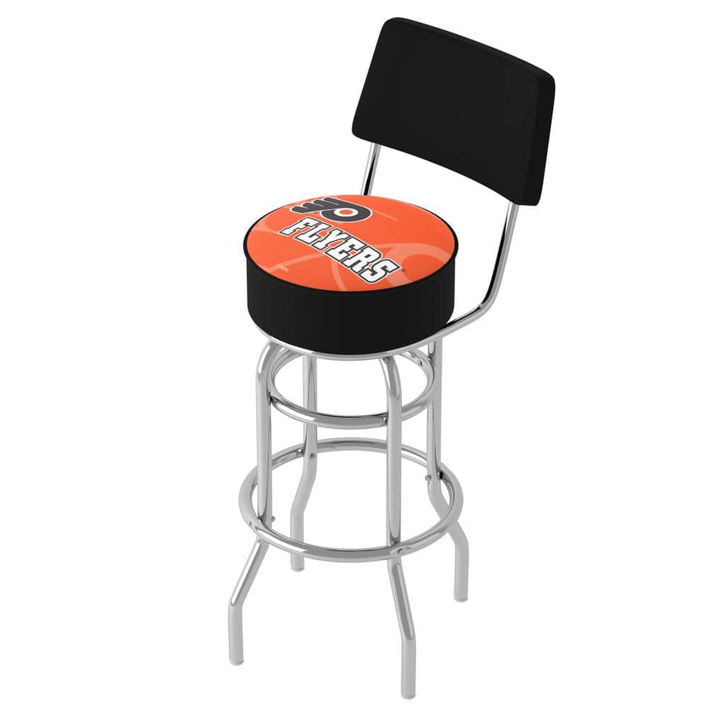 Philadelphia Flyers Watermark 31 in. Red Low Back Metal Bar Stool with Viny