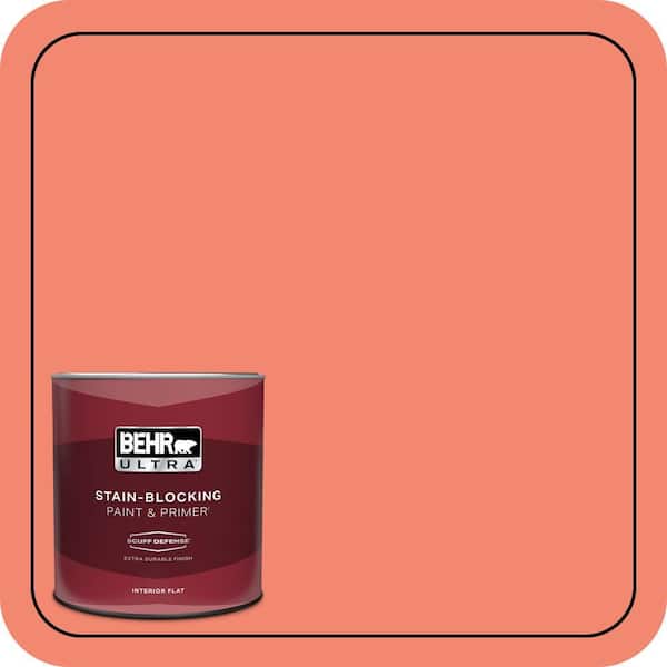 BEHR ULTRA 1 qt. #190B-5 Juicy Passionfruit Extra Durable Flat Interior Paint & Primer