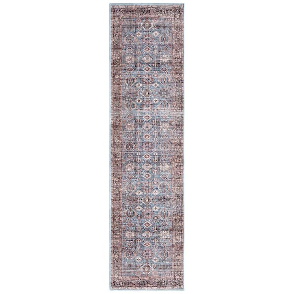 Callaghan Eve Blue 2 ft. x 7 ft. Medallion Machine Washable Area Rug
