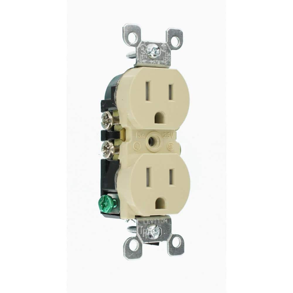Ivory Tamper Resistant Duplex Power Socket Mechanism