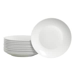 Stoneware White Round Salad Plates (Set of 10)