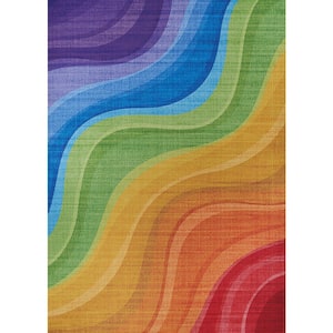 Rainbow Candiland Multicolor 8 ft. x 10 ft. Area Rug