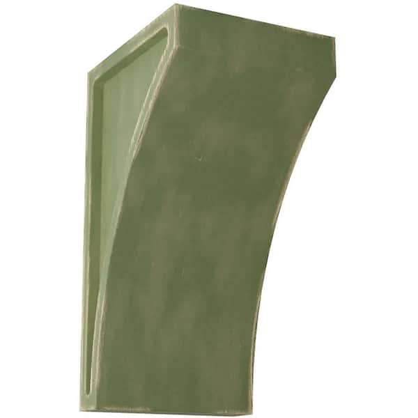 Ekena Millwork 3 in. x 6 in. x 3-1/2 in. Restoration Green Small Lawson Wood Vintage Decor Corbel