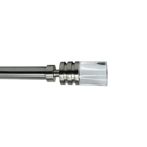 Crystale 30 in. - 78 in. Adjustable Single 3/4in Diam. Rod Set in Brushed Nickel with Luvina Finial