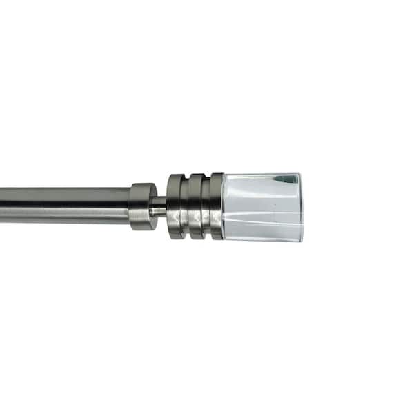 Versailles Home Fashions Crystale 72 in. - 144 in. Adjustable Single 3/4in Diam. Rod in Brushed Nickel with Luvina Finial