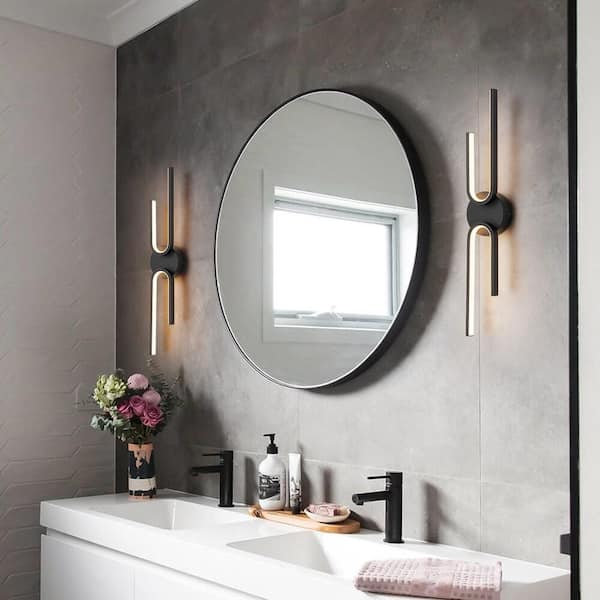 Philly 23.6 in. 2-Light Modern Black Linear Integrated LED Bathroom Vanity Light