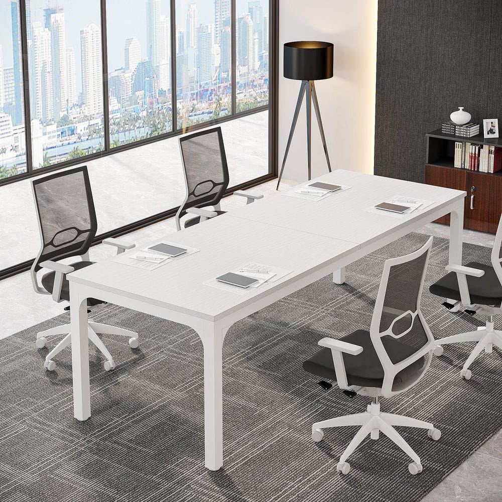 Moroni 78.7 in. Black Wood Computer Desk, Rectangular Conference Table Seminar Table for 6-8 People, 1-Piece