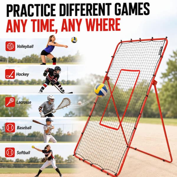 ZEALFEEL Volleyball Rebounder 4 x 7 ft. , 6-Angle Adjustable