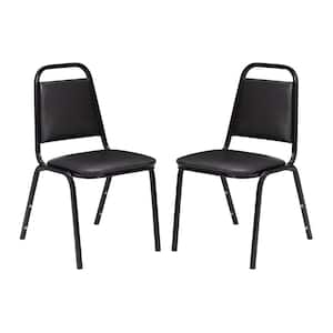 Panther Black Vinyl Upholstered Banquet Chair (2-Pack)