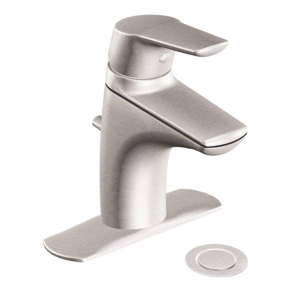 MOEN Method Single Hole SingleHandle Bathroom Faucet in Brushed Nickel 6810BN The Home Depot