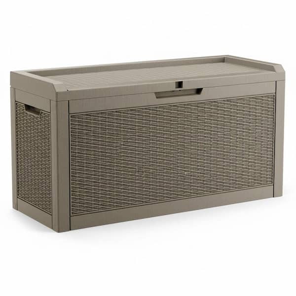 60 Gal. Light Coffee Resin Deck Box with Lockable