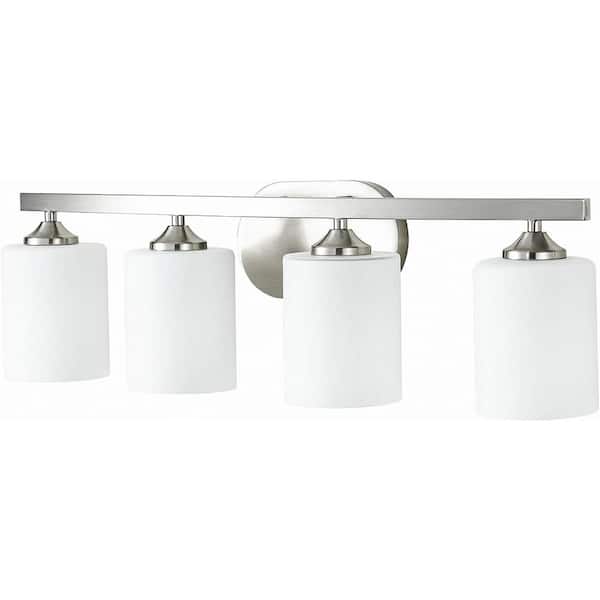 YANSUN 25 in. 3-Light Black Vanity Light with Clear Hexagon Glass Shades for Bathroom, Mirror, Powder Room