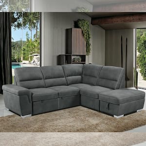 Acoose Gray Sectional Sofa with Sleeper