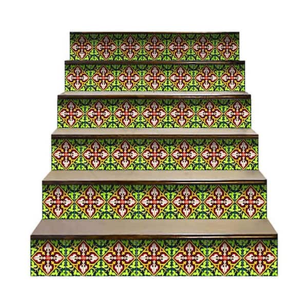 HomeRoots Green Leva 8 in. x 8 in. Vinyl Peel and Stick Removable Tile Stickers (10.56 sq. ft./Pack)