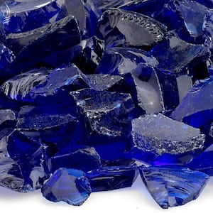 Dark Blue Recycled Fire Pit Glass - Medium (18-28 mm) 10 lbs. Bag