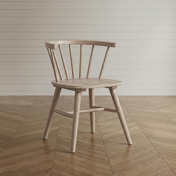 Veneten Natural Wood Dining Chairs Set of 2