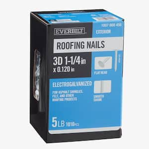 1-1/4 in. x 3D Electro-Galvanized Non-Collated Roofing Nails 5 lbs. (1010-Count)