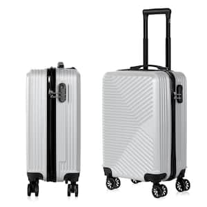 Carry On Luggage, 20 in. Hardside Suitcase ABS Spinner Luggage with Lock - Crossroad in Silver