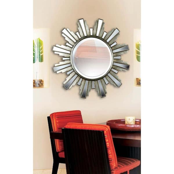 Manor Brook Griffen 34 in. Round Polyurethane Framed Mirror