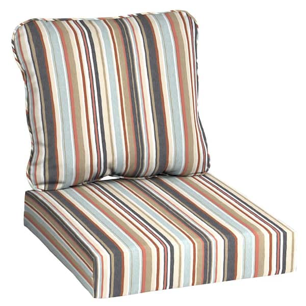 Hampton Bay 24 In X 22 2 Piece Russet Stripe Deep Seating Outdoor Lounge Chair Cushion Tm0k288b D9d1 - Home Depot Deep Seat Patio Cushions