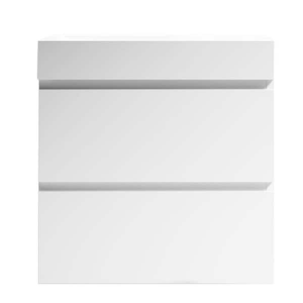 24 in. W Single Sink Wall Mount Floating White Bath Vanity with White Composite Top Bathroom Vanity with Sink