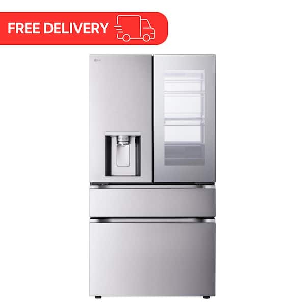 28.6 cu. ft. 4 Door French Door Refrigerator in PrintProof Stainless Steel with Mirror Instaview, Mini Craft Ice & Water