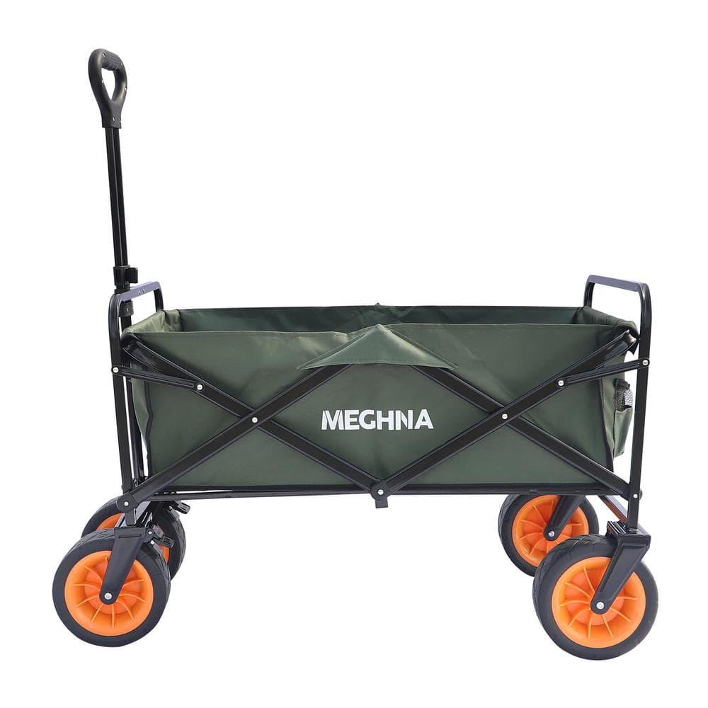11 cu. ft . Total Steel Outdoor Foldable Camping Green Garden Cart with