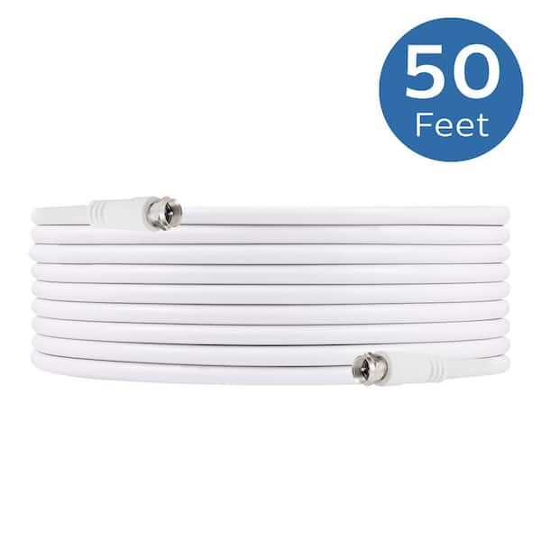 Philips 50 Ft Rg6 Dual Shield Coaxial Cable With F Type Connectors In White Swv2176h37 The 2838