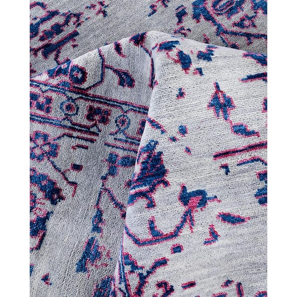 Ikat 9 ft. x 12 ft. Gray Abstract Wool Indoor Area Rug