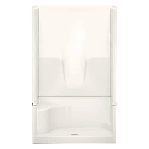 Remodeline 48 in. x 34 in. x 76 in. 4-Piece Shower Stall with Left Seat and Center Drain in Bone