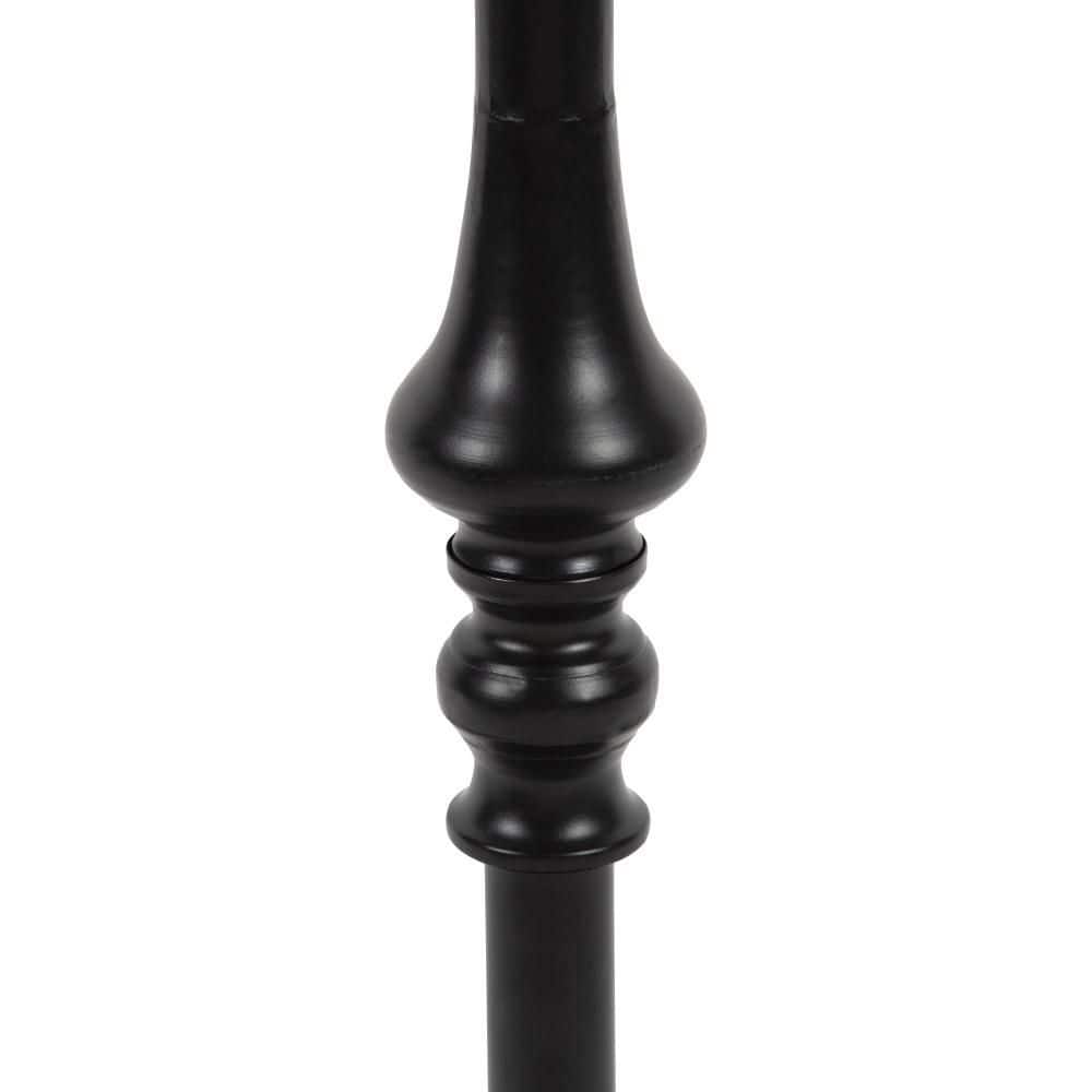 Rustic Caramel Black Round Wood and Metal Pedestal Table