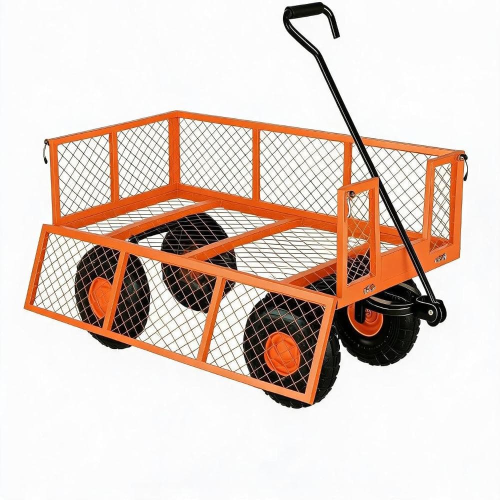 Garden Cart Utility Wagon, 1200 LBS Capacity Pull-Behind Yard Wagon with Removable Sides & Swivel Handle price history on PriceWatchPro